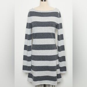 Bold stripes Long-sleeve Sweater Dress 100%Cashmere[NEW]